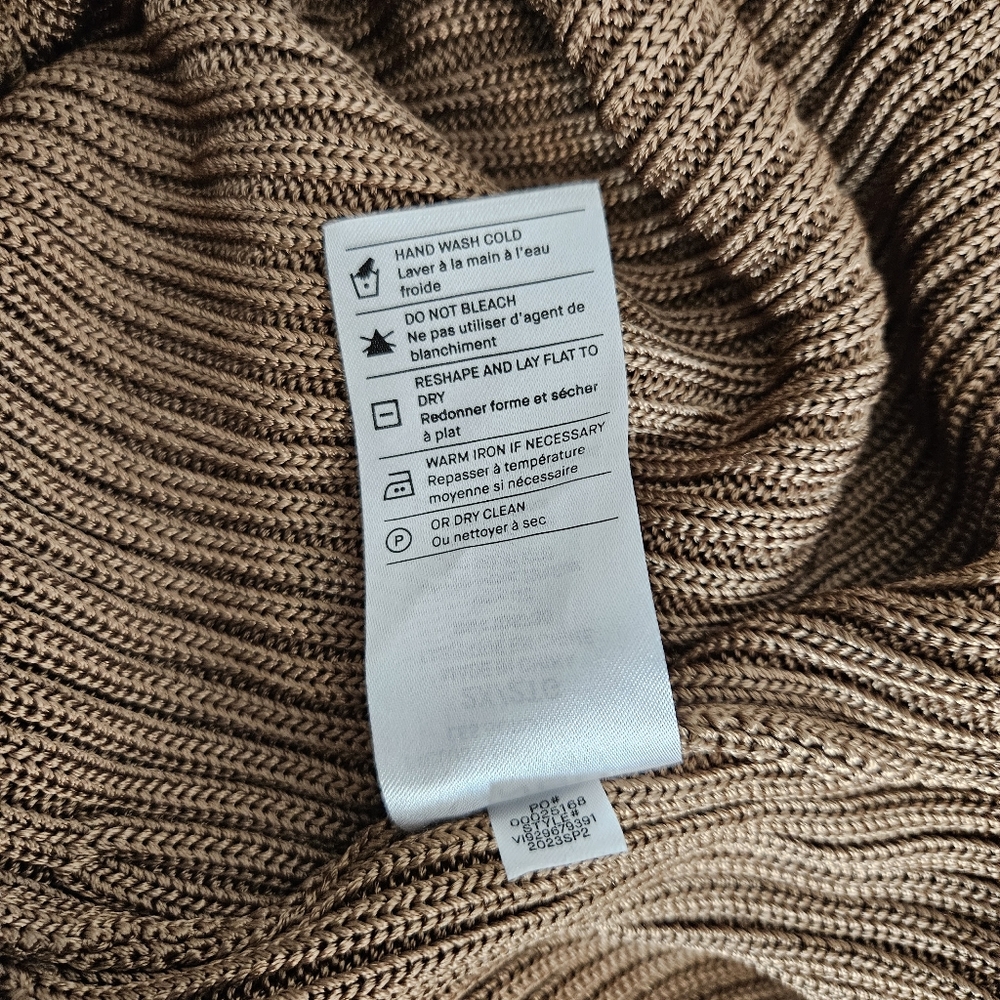 Vince Ribbed Button Up Cardigan In Chestnut Size 2X - Picture 9 of 9